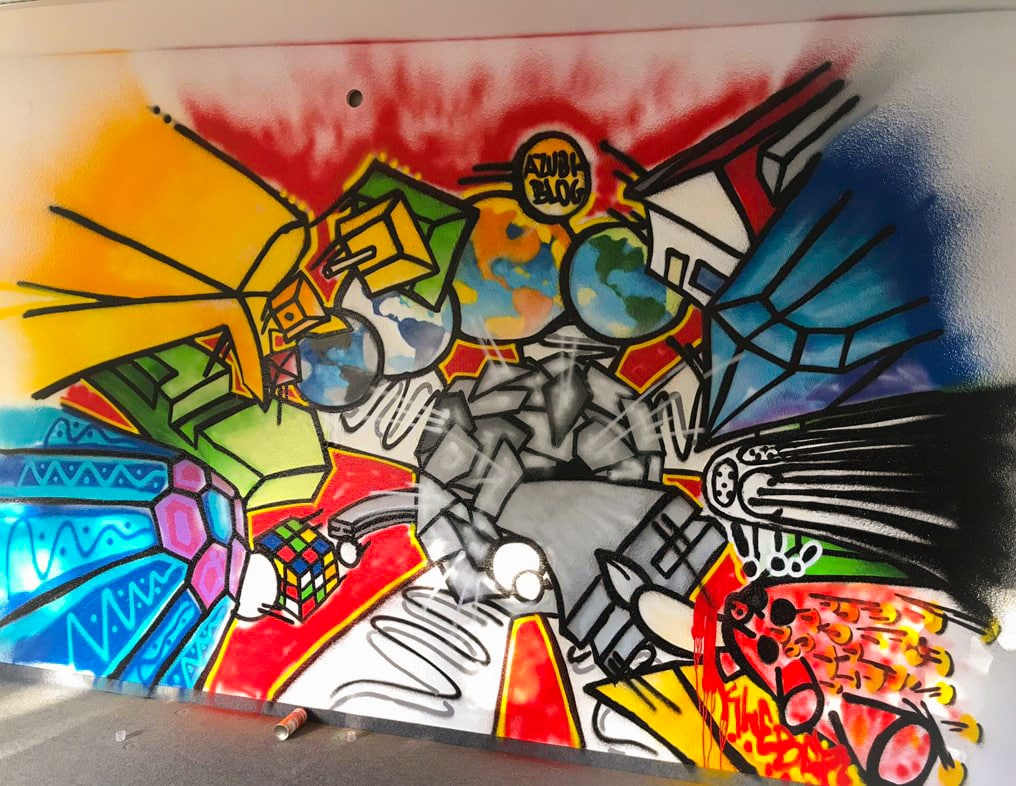 Abstraktes Graffiti Gesamtansicht