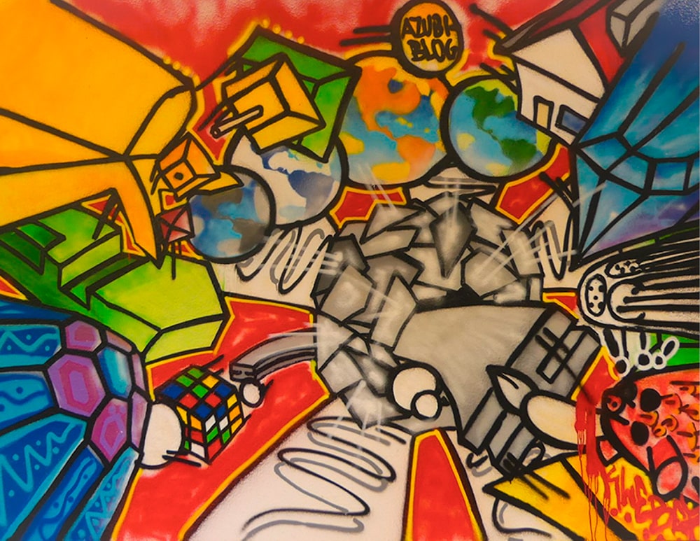 Abstraktes Graffiti Vorne